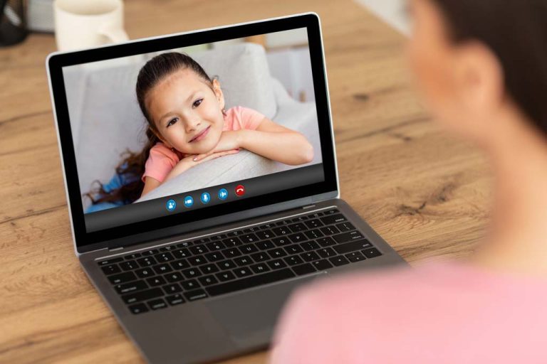 shared child custody through zoom